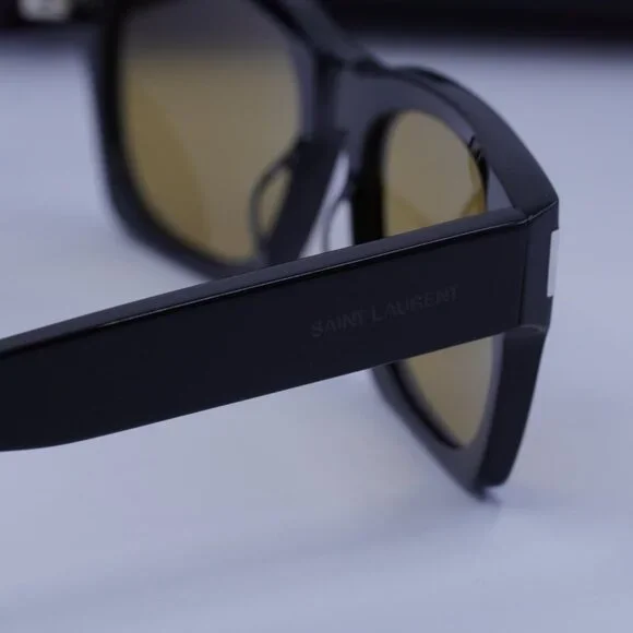 Saint Laurent SL402 010 Sunglasses Black Square Frame, Yellow Lenses Saint Laurent Square Sunglasses - SL402 – The Latest Drop main image 2